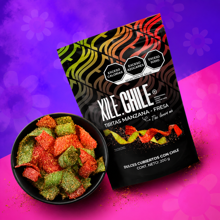 XILE CHILE TIRITAS DE MANZANA - FRESA 200G