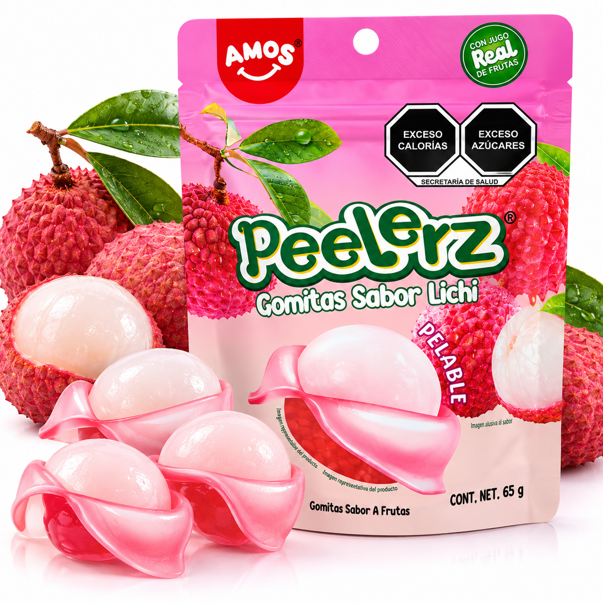 Gomitas Peelerz de Lichi AMOS 65 g – Gomitas Pelables Virales