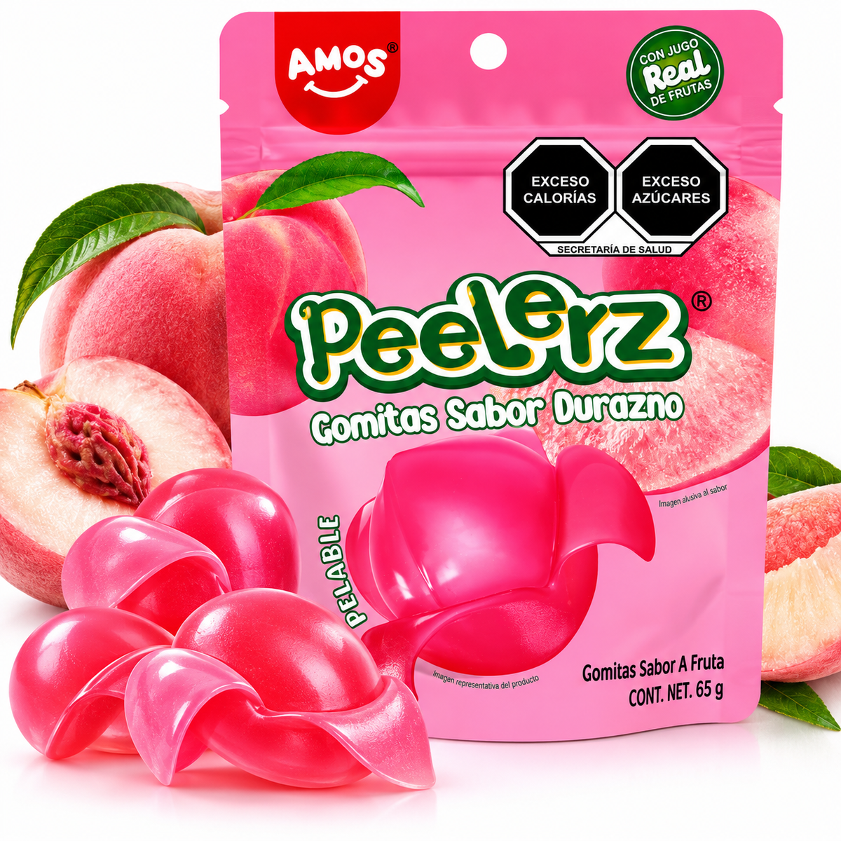 Gomitas Peelerz de Durazno AMOS 65 g – Gomitas Pelables Virales