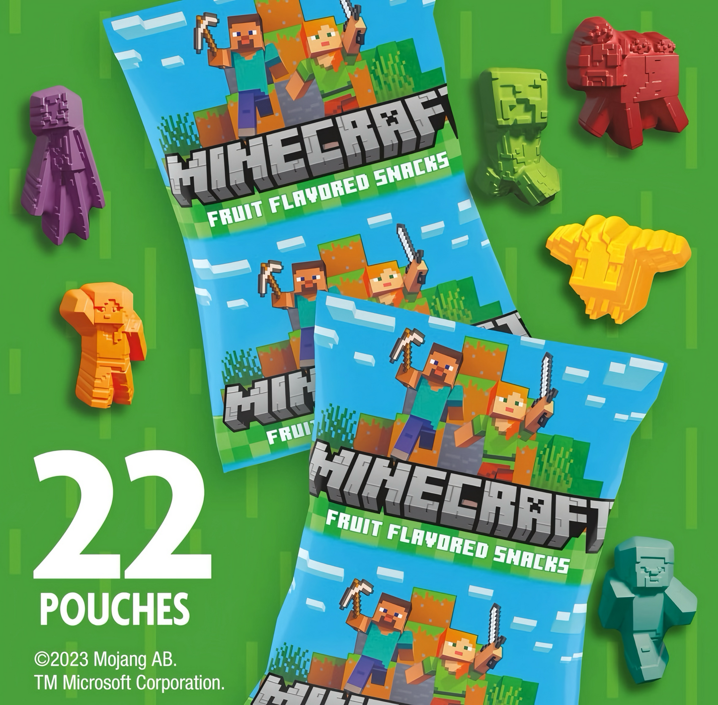 MINECRAFT FRUIT FLAVORED SNACKS 22 PACK 👾