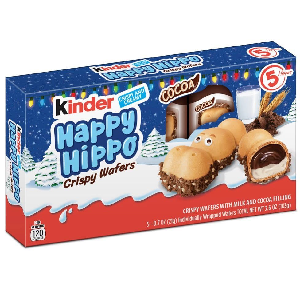 Kinder Happy Hippo Cocoa Biscuit Bar 🍫🎄